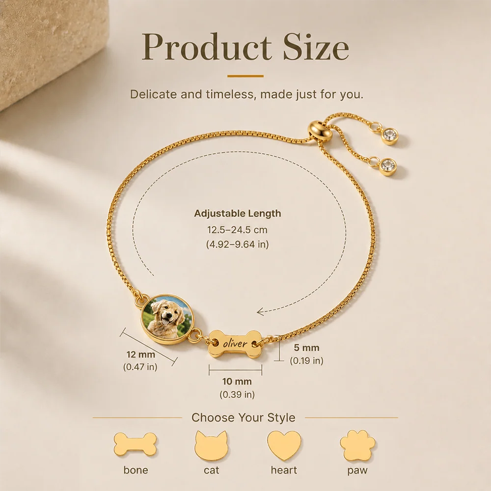 Dog Bone Photo Bracelet, Custom Pet Portrait Keepsake, Unique Creative Gift for Dog Owner - Image 4
