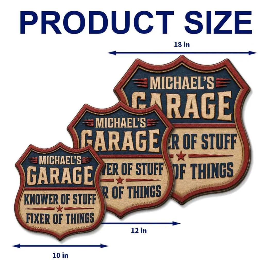 Personalized Wooden Sign for Garage, Knower of Stuff Fixer of Things, Unique Gift for Dad - Image 4