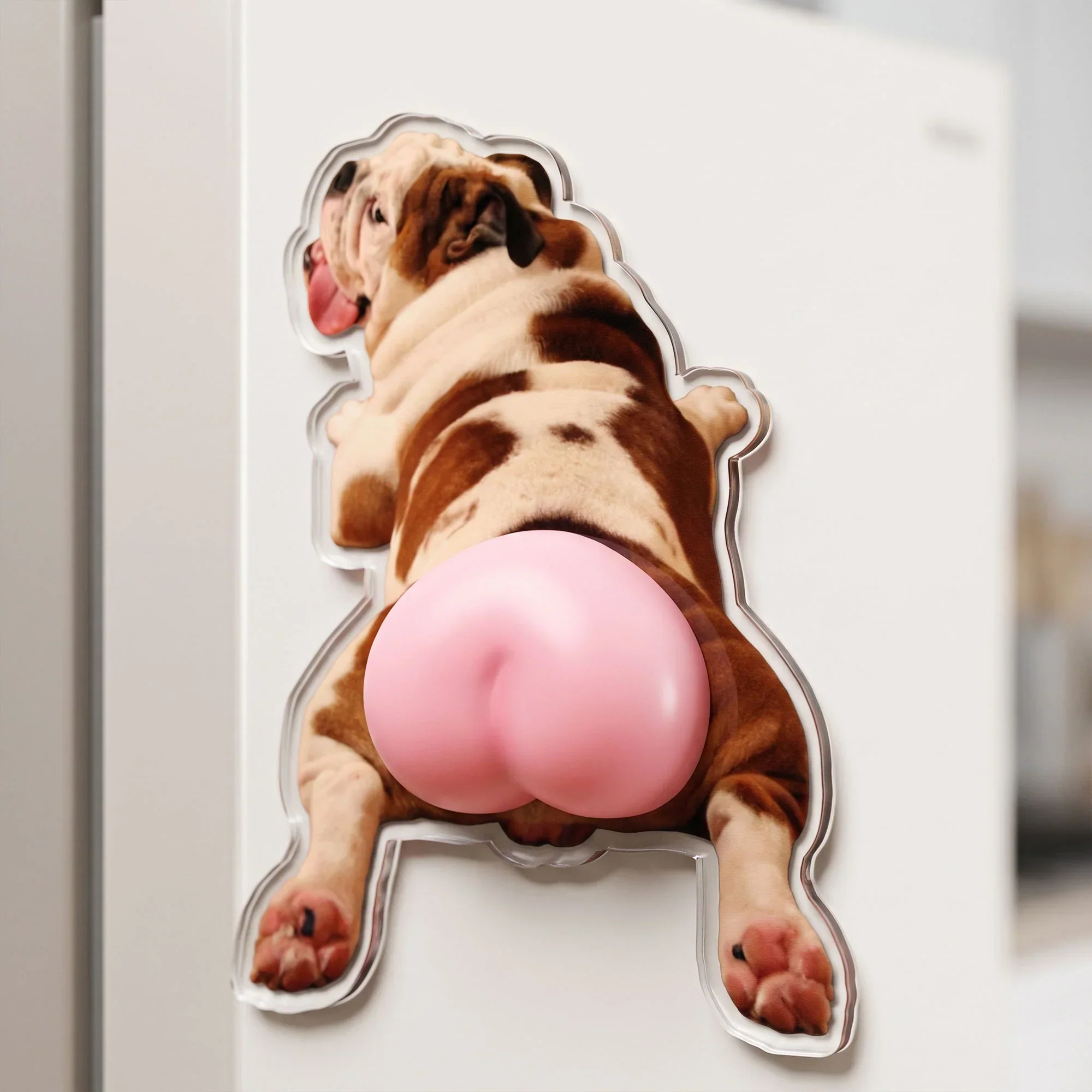 Personalized Silicone Butt Acrylic Magnet with Cat & Dog Design, Creative Gift for Pet Owners - Image 2
