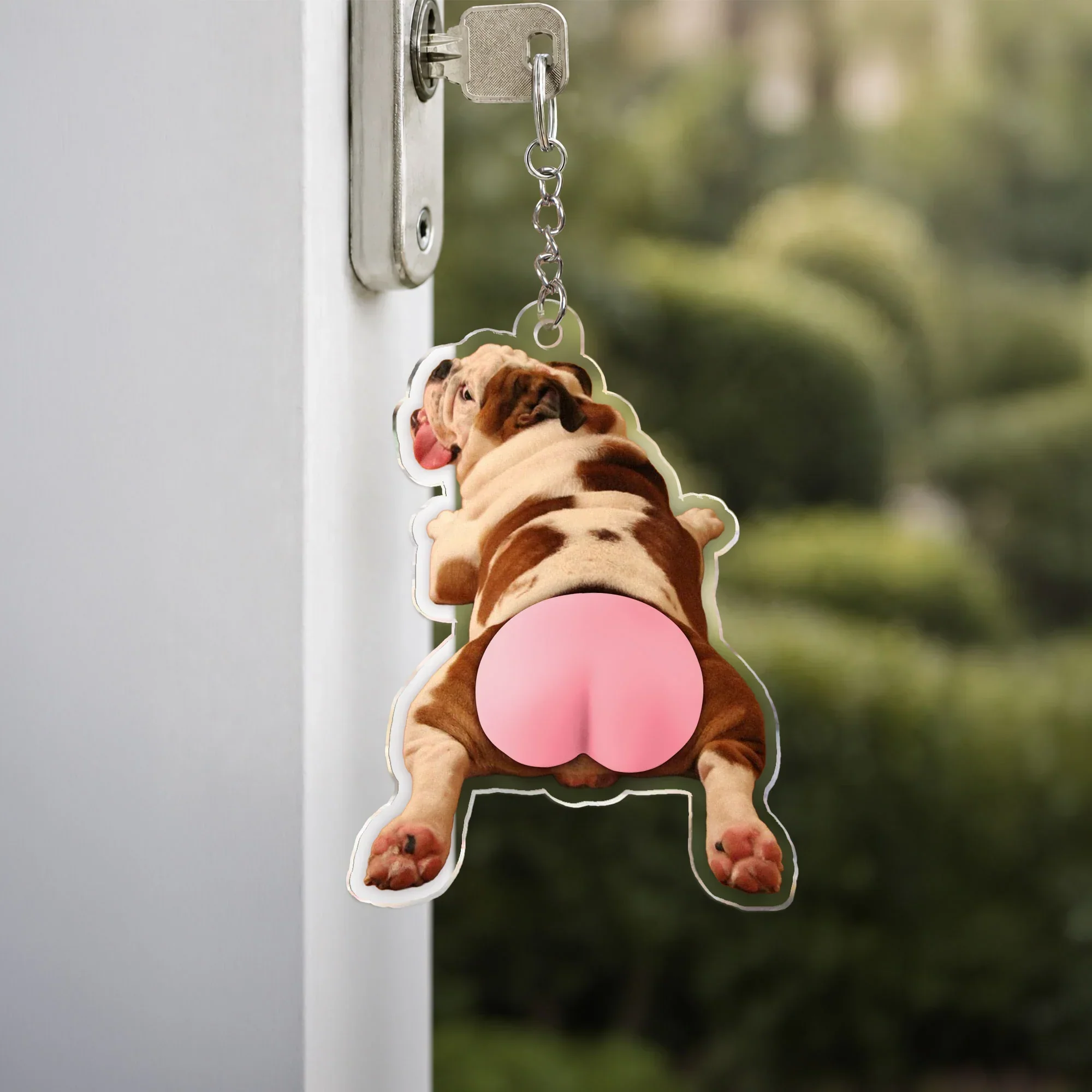 Silicone Butt Acrylic Keychain With Custom Pet Photo, Funny Pink Butt, Creative Gift for Pet Owners - Image 4