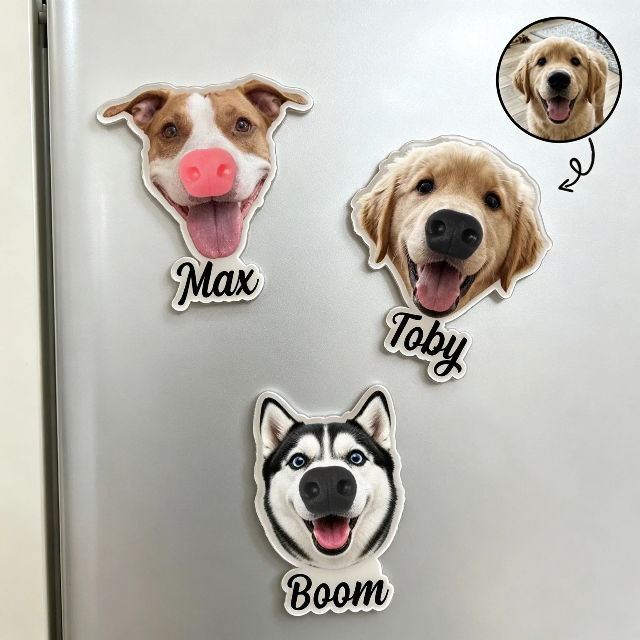 Custom Dog Fridge Magnet With Playful Pet Face, Cute Kitchen Decor, Unique Creative Gift for Pet Owner - Image 4