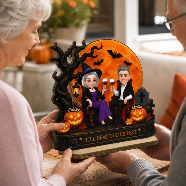 2-Layer Wooden Plaque With Till Death Do Us Part Couple, Personalized Unique Gift For Him & Her - Image 7