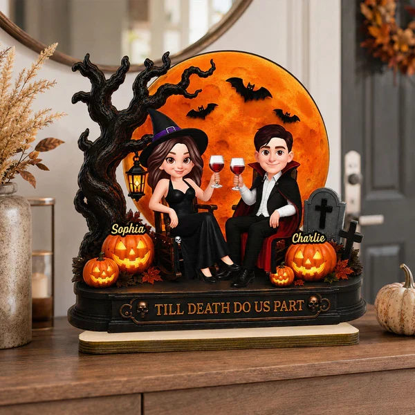 2-Layer Wooden Plaque With Till Death Do Us Part Couple, Personalized Unique Gift For Him & Her - Image 8