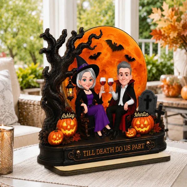 2-Layer Wooden Plaque With Till Death Do Us Part Couple, Personalized Unique Gift For Him & Her - Image 9