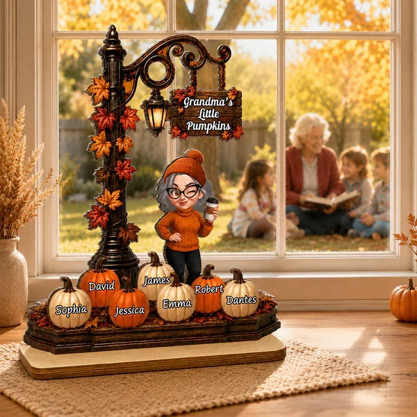 Personalized 2-Layer Wooden Plaque, Grandma's Little Pumpkins Lamp Post, Unique Gift for Grandma - Image 8