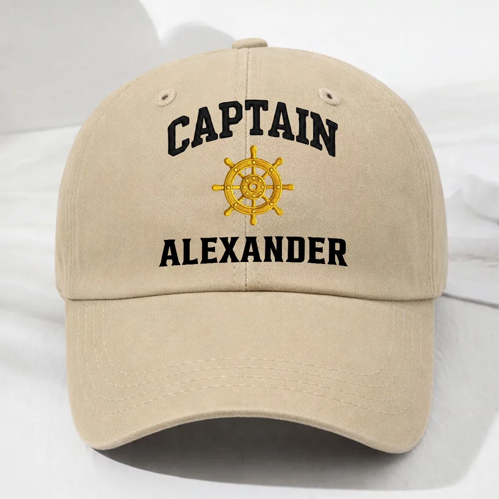 Custom Washed Denim Baseball Cap for Sailing Captain, Creative Gift for Days at Sea - Image 3