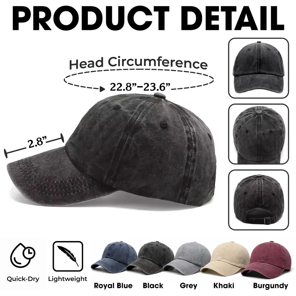 Custom Washed Denim Baseball Cap for Sailing Captain, Creative Gift for Days at Sea - Image 6