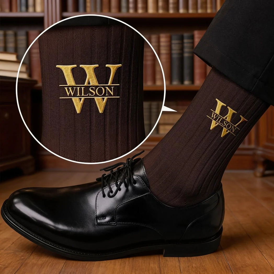 Personalized Monogram Embroidered Socks for Him, Unique Gift for Husband, Son or Groomsmen