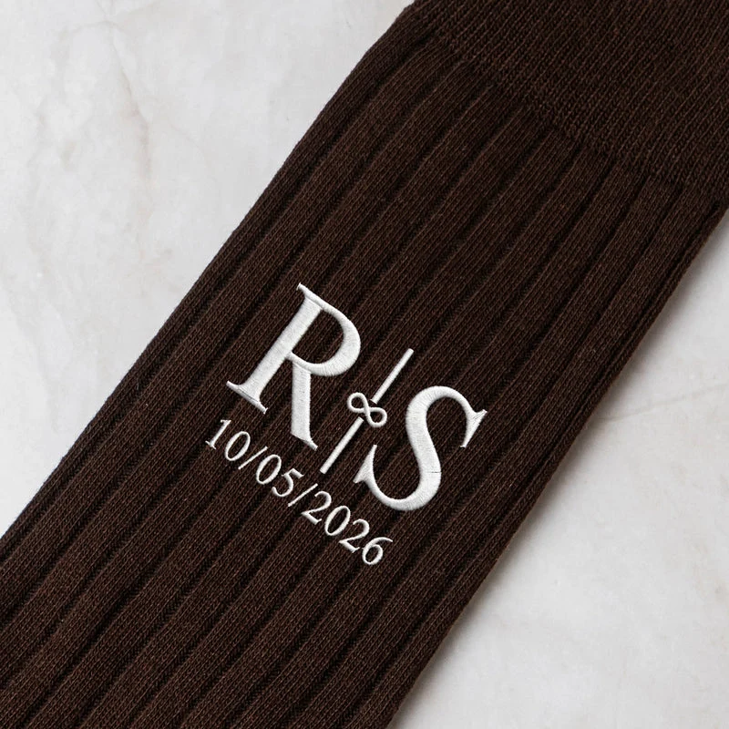 Personalized Monogram Embroidered Socks for Him, Unique Gift for Husband, Son or Groomsmen - Image 3