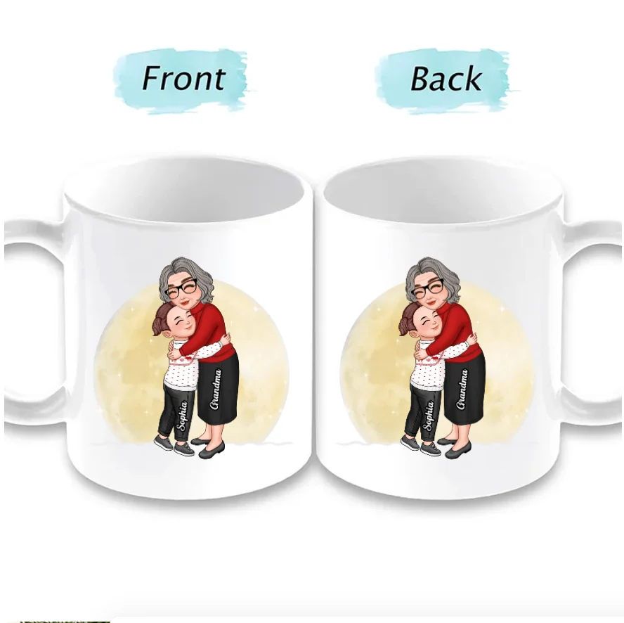 Cute Grandma & Grandkid Hugging - Gift For Grandkids & Grandma - Personalized Acrylic Ornament - Image 16