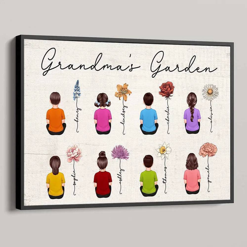 Blooming Heritage - Vintage Birth Month Floral Poster with Grandkids' Names - Ideal Mother's Day Gift for Grandma, Mom, & Aunt - Image 5