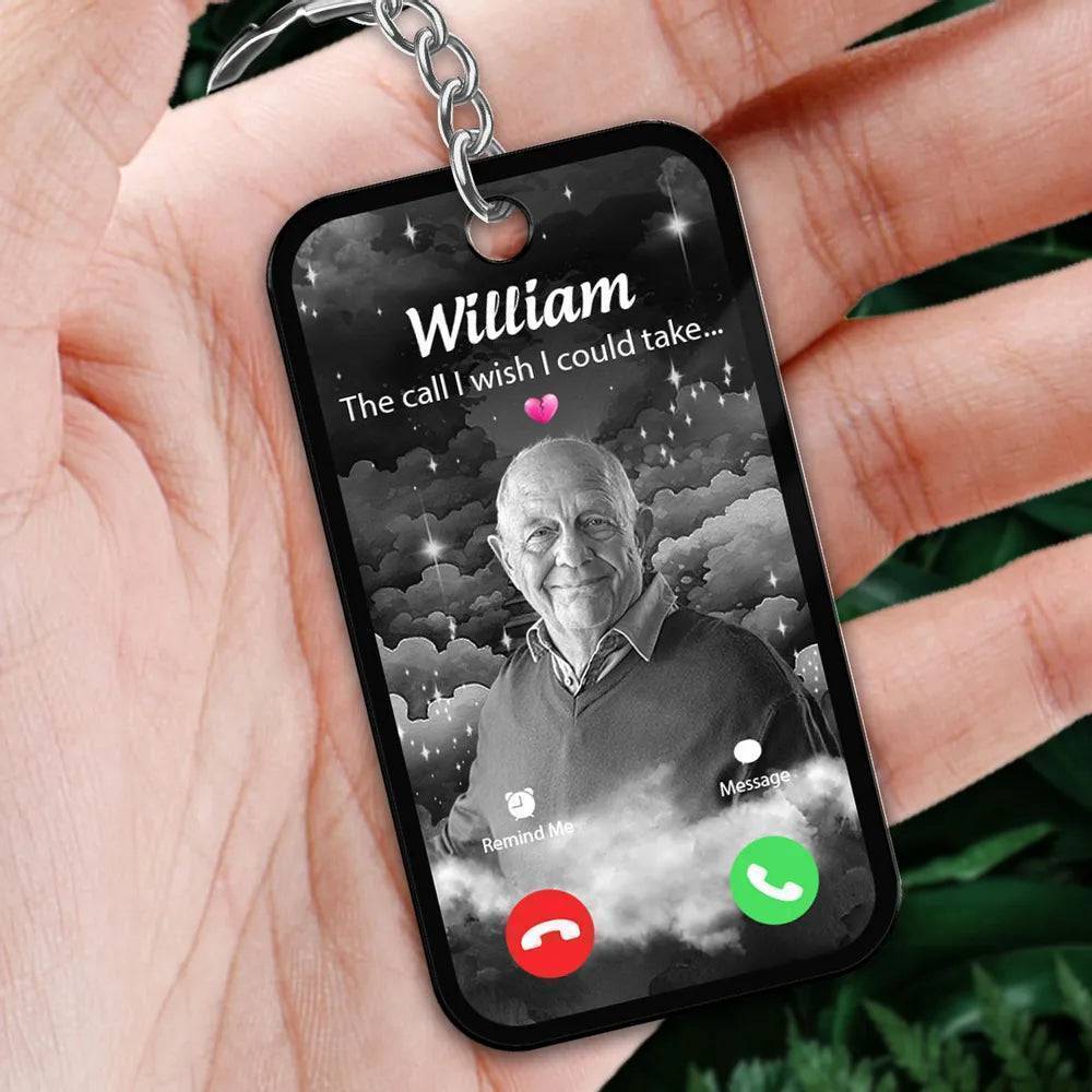 The Call I Wish I Could Take Memorial Sympathy Gift Remembrance Keepsake Photo Inserted Personalized Acrylic Keychain - Image 2