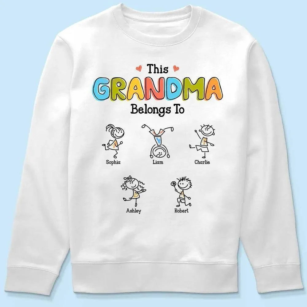 This Grandma Belongs To Drawing Personalized Shirt - Image 6