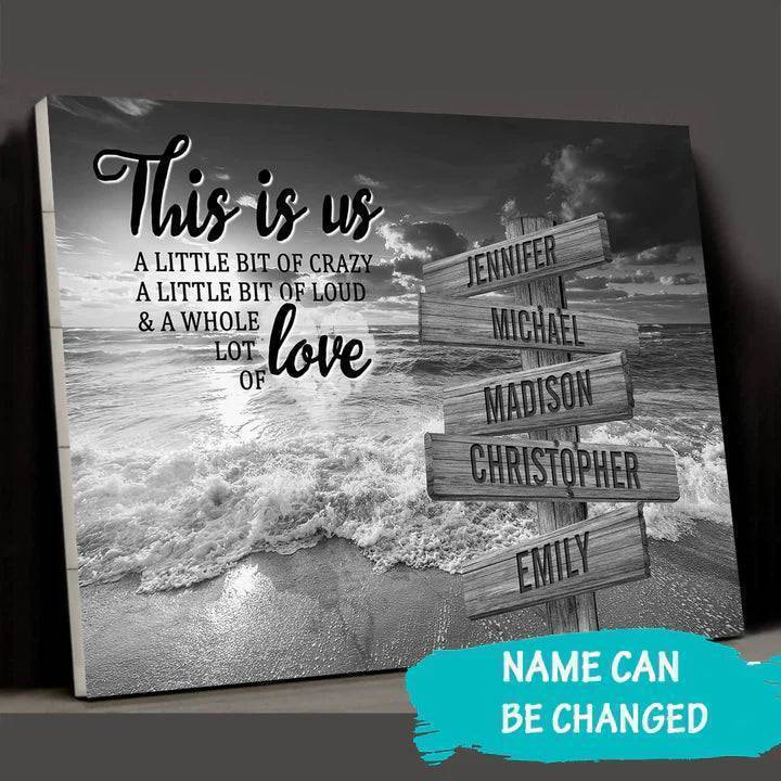 Ocean Sunset Personalized "THIS IS US" Multi-Names Premium Canvas Poster - Image 3