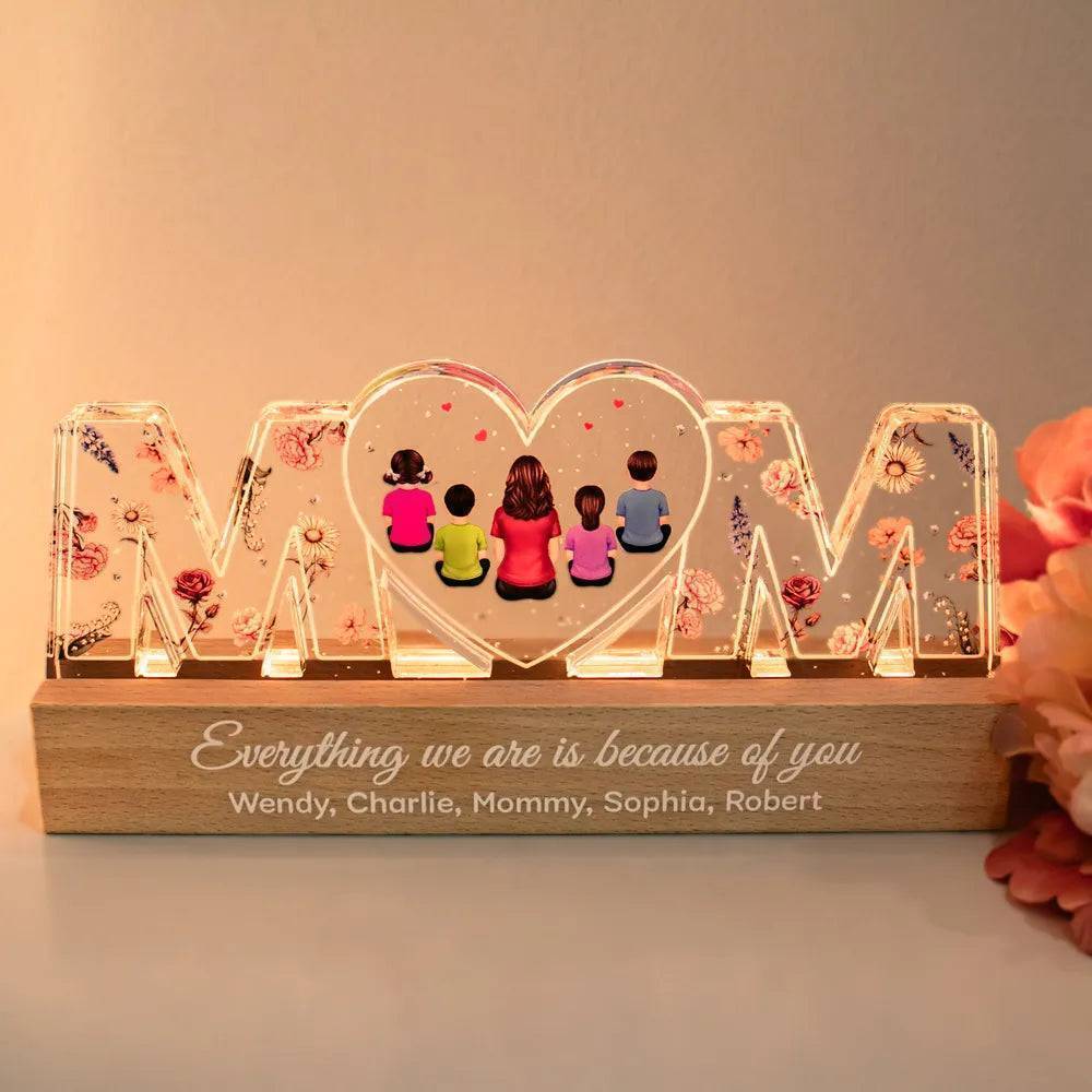 Heartlight Memories: Custom Family Glow, Custom Birth Month Flower Led Night Light - Image 5