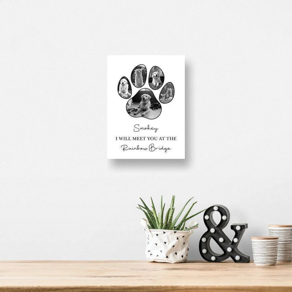 Personalized Pet Paw Photo Collage Canvas Print - Image 2