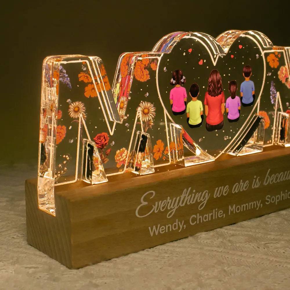 Heartlight Memories: Custom Family Glow, Custom Birth Month Flower Led Night Light - Image 9