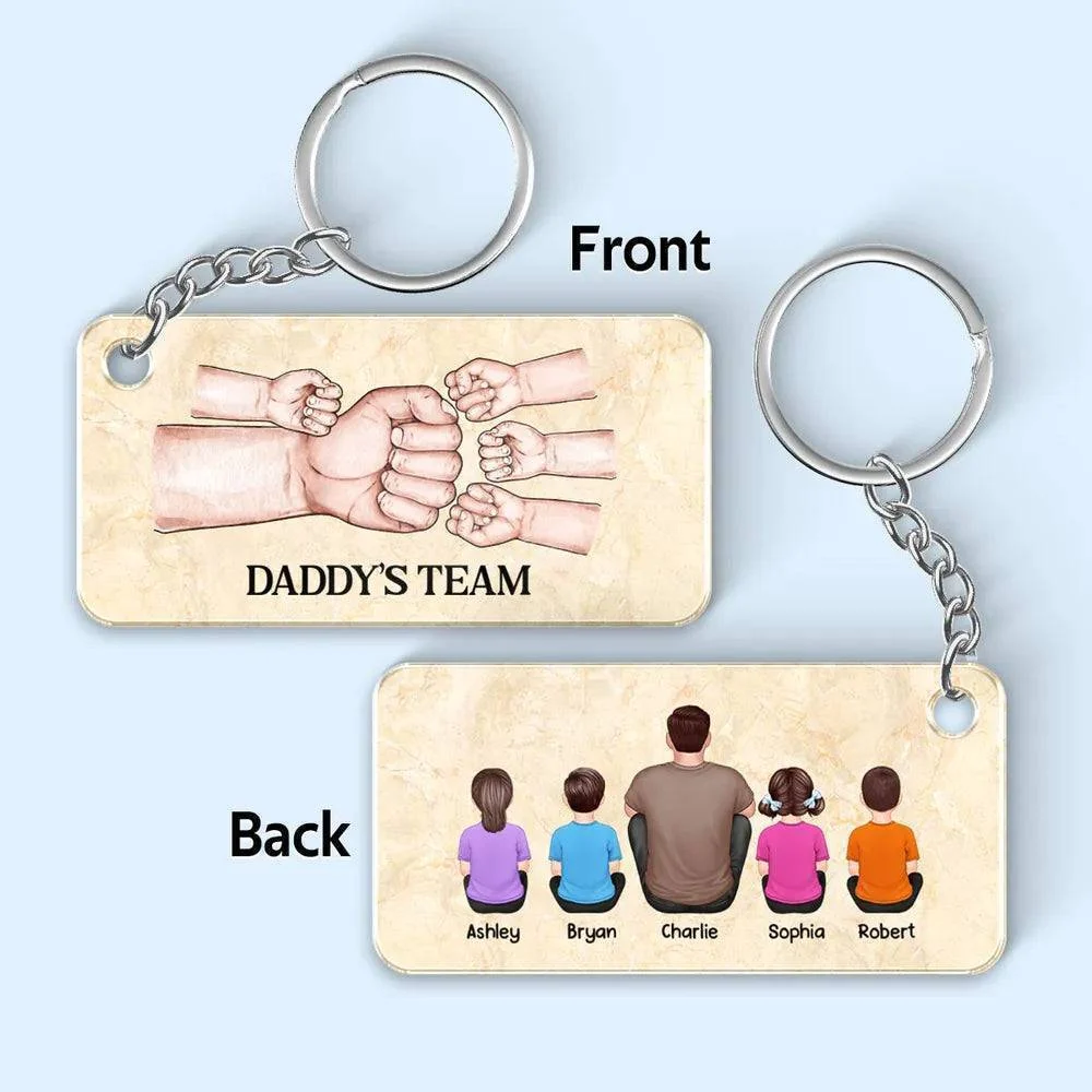"Beach Landscape Family Sitting Back View Acrylic Or Wooden Keychain, Perfect Gift for Father's Day, for Dad or Grandpa" - Image 4
