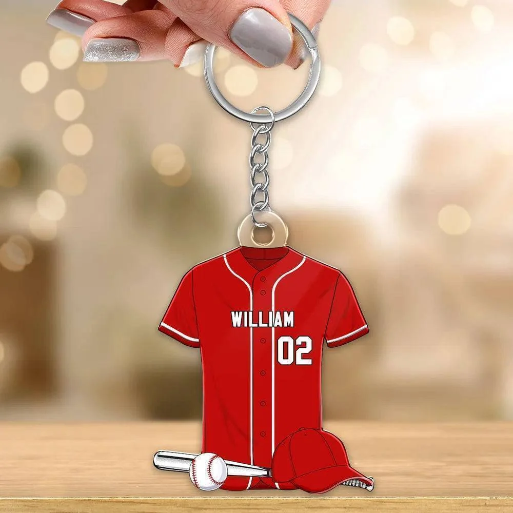 "Personalized Basketball, Soccer, American Football, Baseball Jersey Gift - Custom Acrylic Keychain for Sister, Son , Husband, Him - Perfect Sports Memorabilia Gift" - Image 4