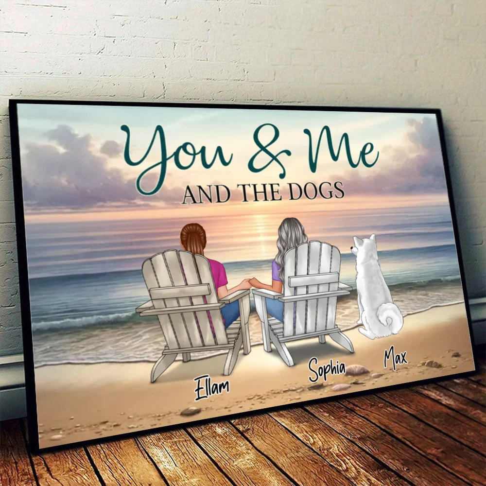 Personalized You, Me, and the Dogs Poster, Canvas, Plaque, and Keychain - Perfect Anniversary Gift for Pet Lovers - Image 3