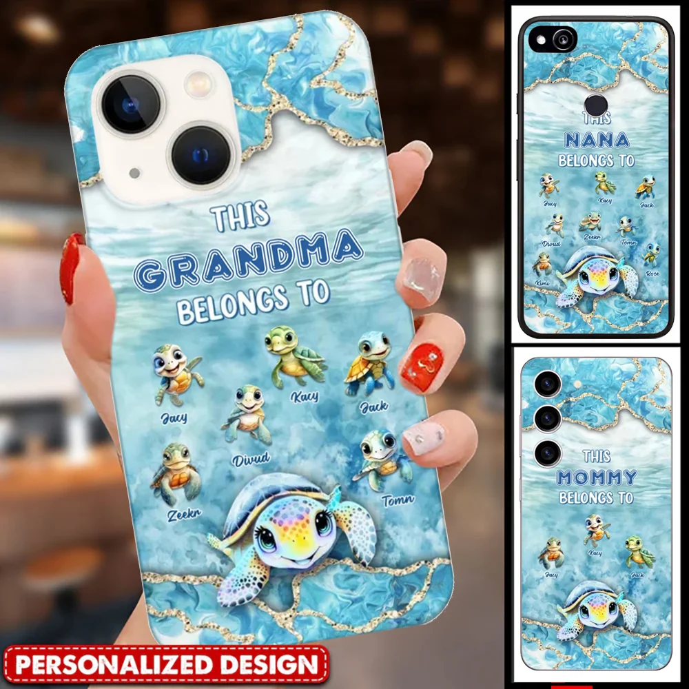 Personalized Phone Case - Grandma's Little Sweethearts and Ocean Baby, Perfect Gift - Image 3
