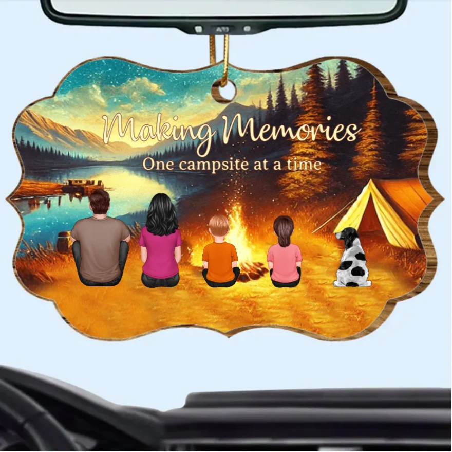 Making Memories Around the Campfire - Personalized Carhanger, Keychain, Poster or Canvas, Plaque, Wallet Card - Unique Family Camping Gift - Image 2