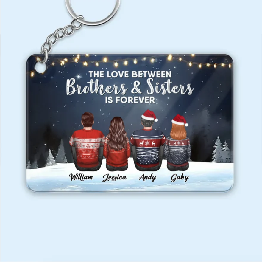 Family - The Love Between Brothers And Sisters Is Forever - Personalized Ornament or Poster or Plaque or Keychain - Image 3