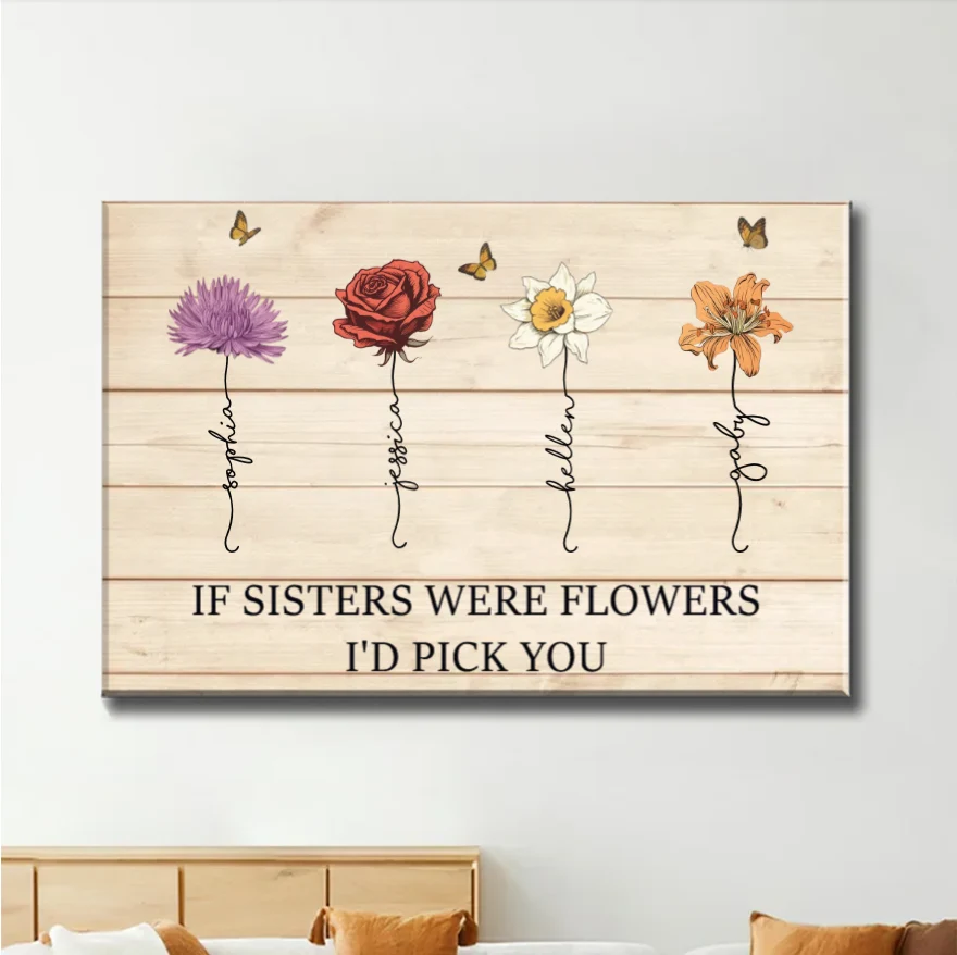 If Friends Were Flowers I'd Pick You - Personalized Jewelry Dish or Plaque or Poster or Ornament or  Keychain - Image 6