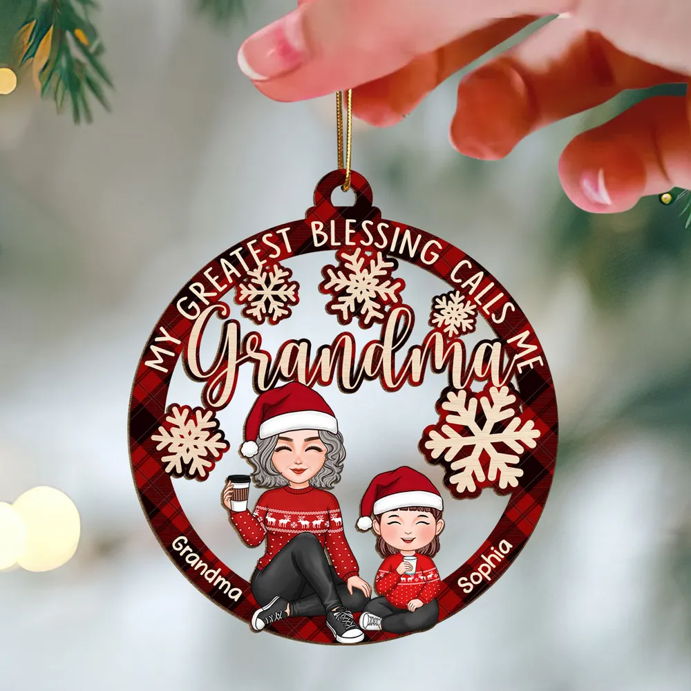 Personalized Grandma Christmas Ornament - Custom Wooden Gift Surprise - Image 3