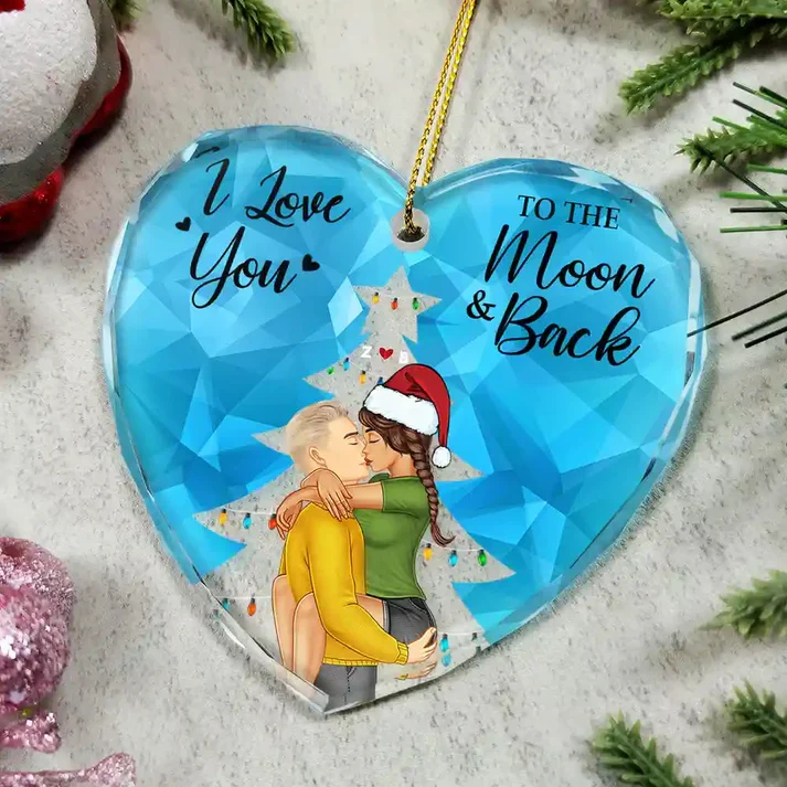 From Our First Kiss Till Our Last Breath Christmas Couple - Personalized Custom Shaped Ornament or Poster or Keychain or Plaque - Image 4