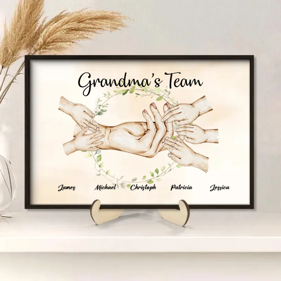 Grandma’s Team Personalized Poster, Keychain, Plaque, Ornament, Pillow, Wallet Card, Cup, Sign - Custom Gift for Grandchildren and Family Memories - Image 6