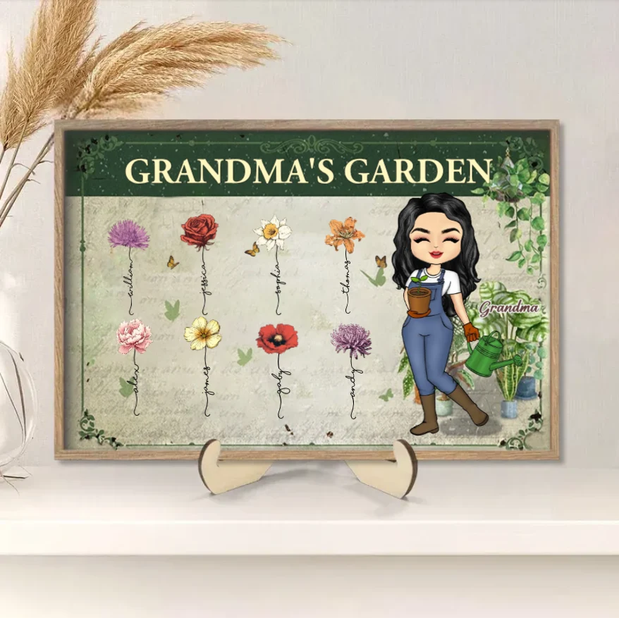 Grandma's Custom Garden: Personalized Grandchildren Flower Art Poster, Canvas, Ornament, and Metal Sign – Perfect for Home Decor or Gift - Image 3