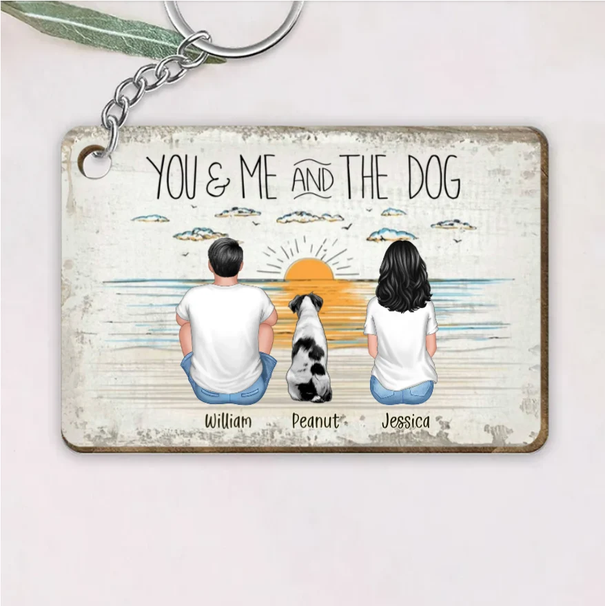 You Me And The Dogs Beach Outline Personalized Ornament or Poster or Canvas or Plaque or Pillow - Image 3