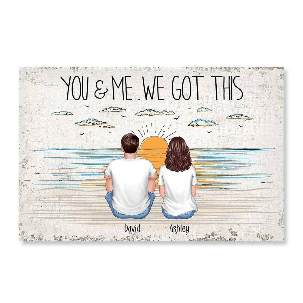 You Me And The Dogs Beach Outline Personalized Ornament or Poster or Canvas or Plaque or Pillow - Image 8