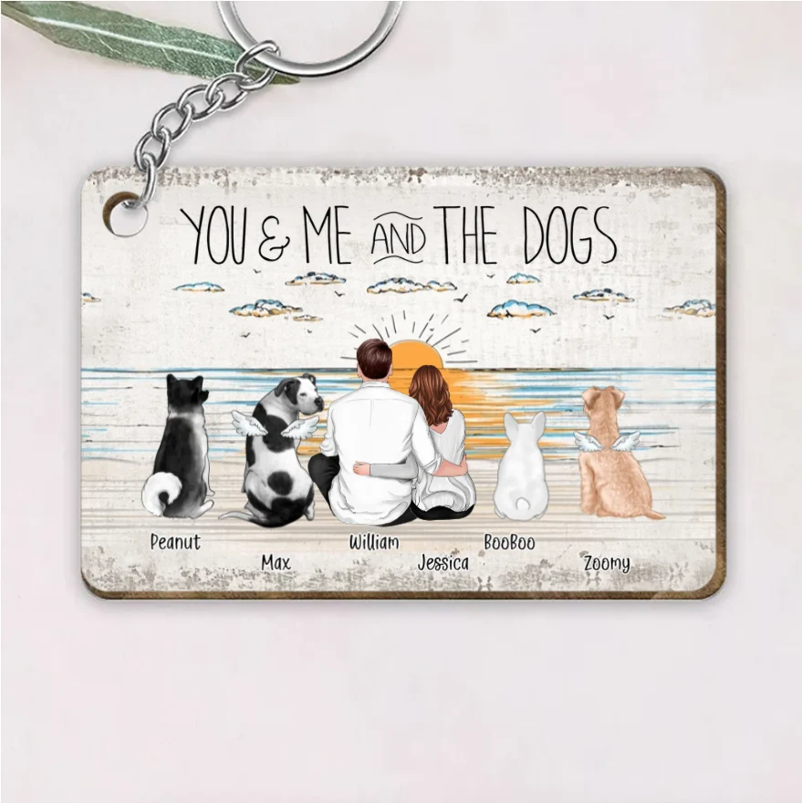 Personalized Poster, Ornament, Plaque, Keychain, Sign - "You & Me and the Dogs" Custom Gift for Dog Lovers - Image 2