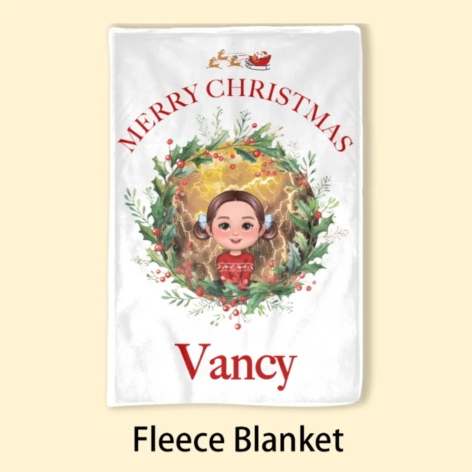 Personalized Merry Christmas Bag, Poster, Plaque, Keychain, Blanket - Custom Holiday Gift for Kids - Image 5