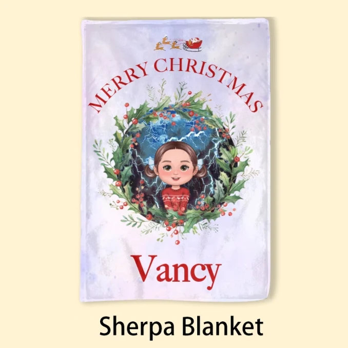 Personalized Merry Christmas Bag, Poster, Plaque, Keychain, Blanket - Custom Holiday Gift for Kids - Image 6