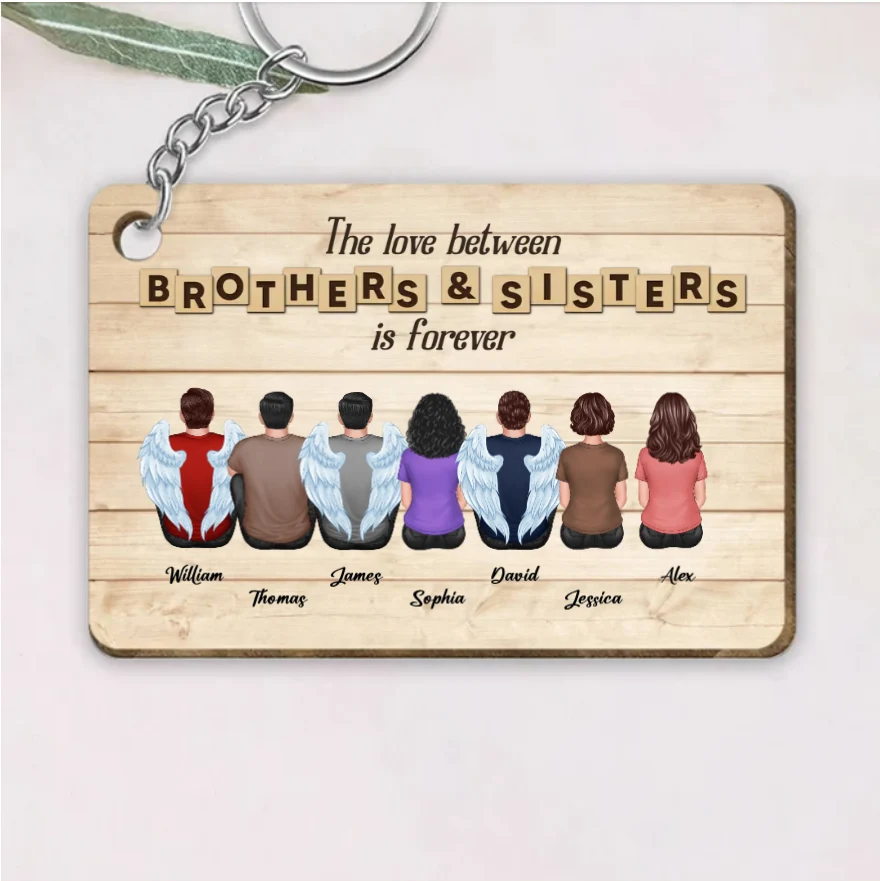 Personalized Brothers & Sisters Forever Cup, Keychian, Ornament, Poster or Canvas, Plaque, Wallet Card - Perfect Gift for Siblings, Memorial Keepsake - Image 3