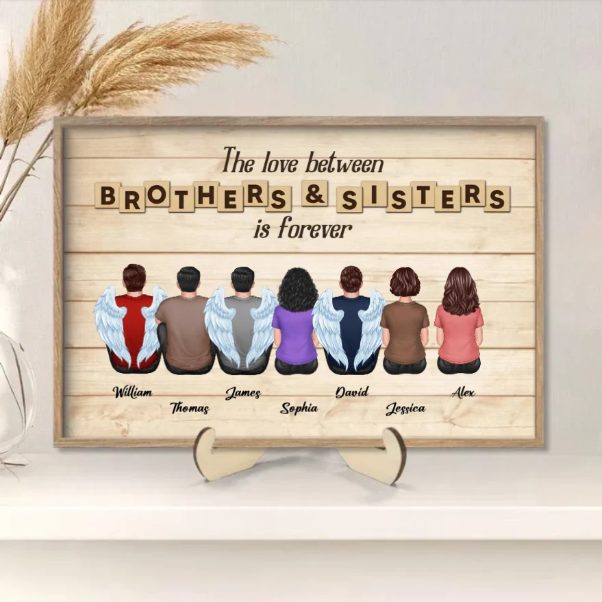 Personalized Brothers & Sisters Forever Cup, Keychian, Ornament, Poster or Canvas, Plaque, Wallet Card - Perfect Gift for Siblings, Memorial Keepsake - Image 4