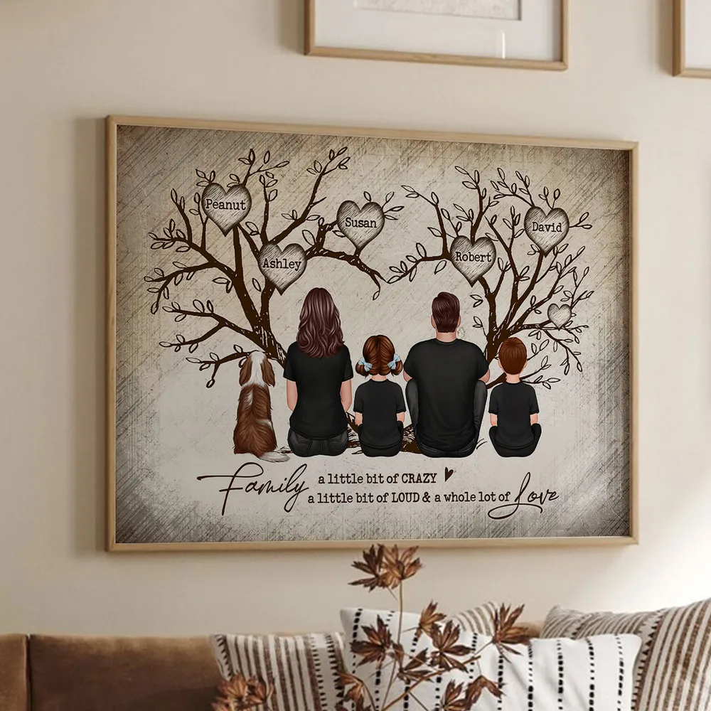 Personalized Family Heart Tree Poster or Canvas Wall Art with Names, Custom Home Decoration, Housewarming Wedding Gift - Image 5