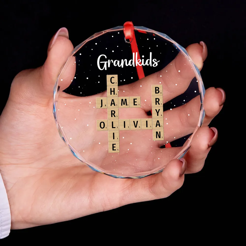 Personalized Grandkids Pillow - Custom Name Cross Plaque - Perfect Gift for Grandparents, Holiday Decor Keepsake - Image 2
