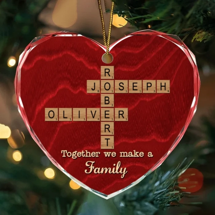 Personalized Double-Layer Wooden Heart Family Names Ornament – Perfect Gift for Cherished Family Memories - Image 4