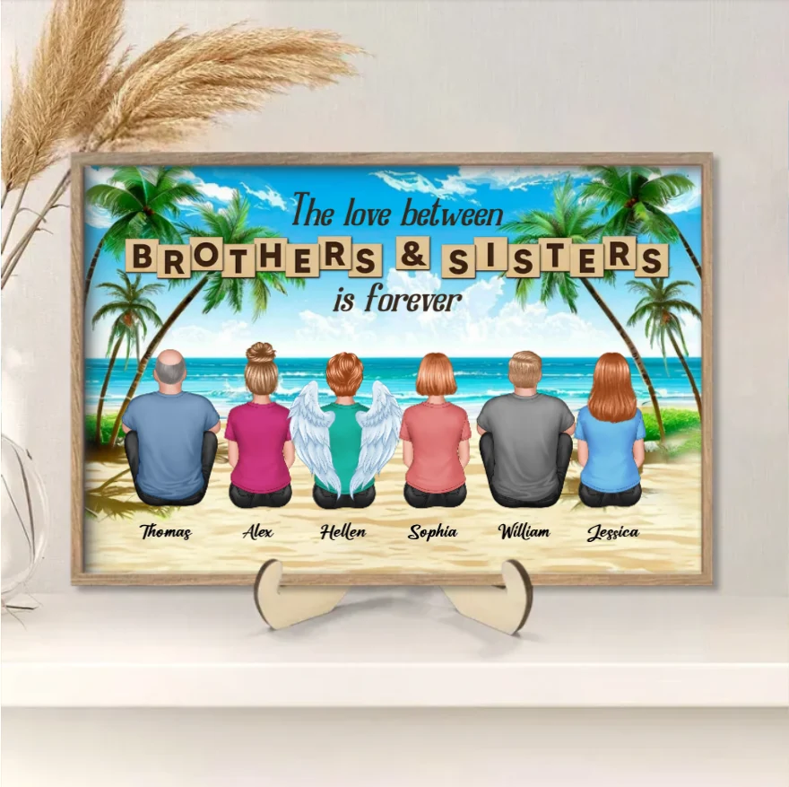 Personalized Brothers & Sisters Forever Poster or Canvas, Keychain, Plaque, Car Hanger,- Perfect Gift for Siblings, Memorial Keepsake - Image 5