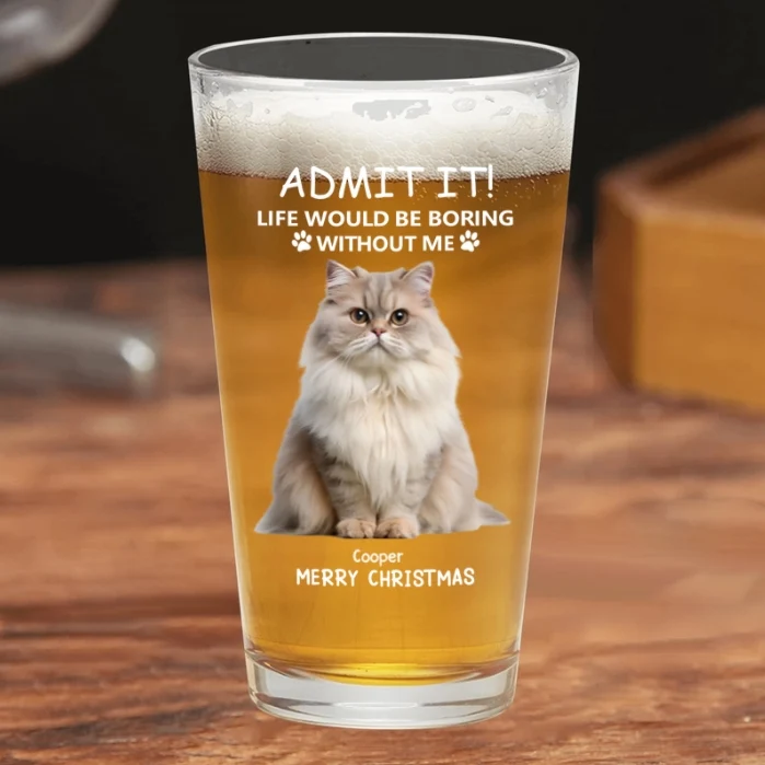 Personalized Christmas Glass Cup - Funny Pet - Themed Gift Cup - Image 3