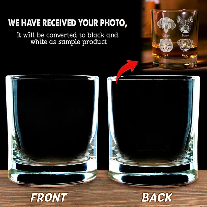 Personalized Whiskey Glasses with Pet Photos, Custom Christmas Gift for Pet Lovers from Their Furry Friends - Image 4