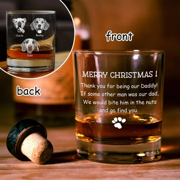 Personalized Whiskey Glasses with Pet Photos, Custom Christmas Gift for Pet Lovers from Their Furry Friends - Image 6