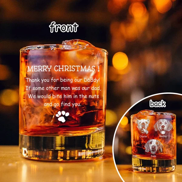 Personalized Whiskey Glasses with Pet Photos, Custom Christmas Gift for Pet Lovers from Their Furry Friends - Image 7