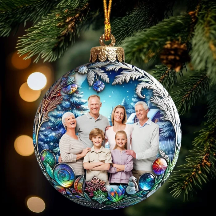Custom Family Photo Christmas Ornament - Create Magical Holiday Memories! - Image 3