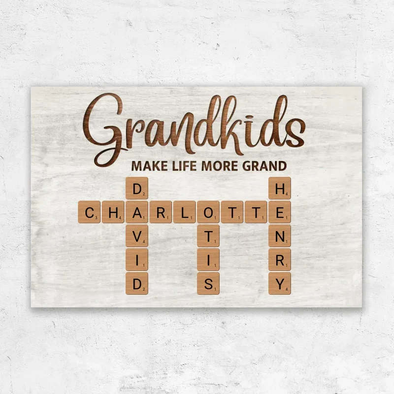 Personalized Grandkids Poster – Custom Name Art Gift for Grandparents - Image 2