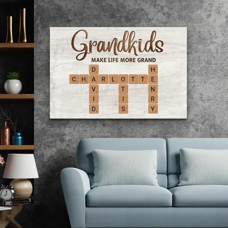 Personalized Grandkids Poster – Custom Name Art Gift for Grandparents - Image 5